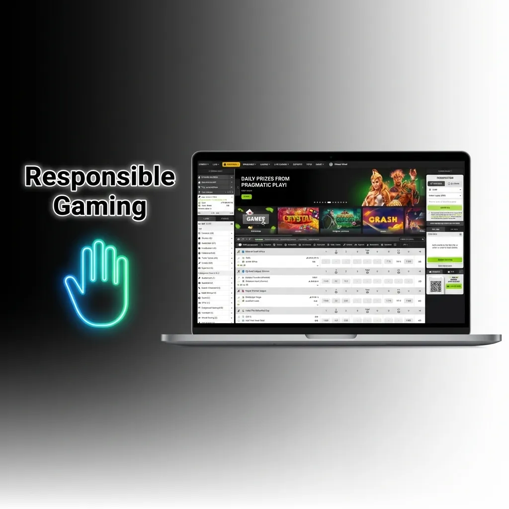 Illustration of a Bangladesh user managing betting time and budget with responsible gaming tools and safety reminders